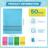 50 Pcs Korean Exfoliating Washcloth Large Size Mitt Scrub Exfoliating Body Scrubber Back and Body Bath Washcloth Reusable for Removing Dry, Green, Blue, Pink, Yellow view 2