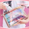 ANROLA 12 PCS Holographic Makeup Bags Clear PVC Makeup Bag Iridescent Cosmetic Pouch Portable Zippered Toiletry Bag Waterproof view 4