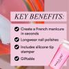 Nails Inc 45 Second Speedy Gloss French Manicure Hack Set, Pink, No Chip, Long Lasting, Quick Dry, Air Dry, Professional Manicures & Pedicures, Silicone Stamper, DIY Nail Art Design, 3 Piece Set view 3