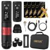 Ambition Soldier Wireless Tattoo Machine Kit Complete Rotary Coreless Motor Tattoo Pen Kit with Extra 2400mAh Battery 80pcs Glory Mixed Size Cartridge Needles Supply for Professional Tattoo Artist view 1