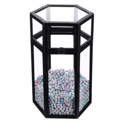 Kichvoe Glass Cosmetic Storage Box Lid and for Makeup Brushes Eyeliners and Jewelry Elegant Dresser Organizer for Vanity and Bedroom Display