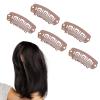 50pcs Snap Clips, Weft Clips Wig Clips, Wig Clips U Shape Metal Clips with Soft Rubber 6 Teeth Stainless Steel Material for Hair Extensions, Wig Hair Extensions(Light brown) view 1
