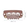 50pcs Snap Clips, Weft Clips Wig Clips, Wig Clips U Shape Metal Clips with Soft Rubber 6 Teeth Stainless Steel Material for Hair Extensions, Wig Hair Extensions(Light brown) view 2