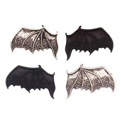 2 Pairs Halloween Bat Hair Clips Bat Wings Hair Clips Alloy Gothic Hair Pins Devil Wings Hair Barrettes Hair Accessories for Women Girls Halloween Cosplay Party (Random Style)
