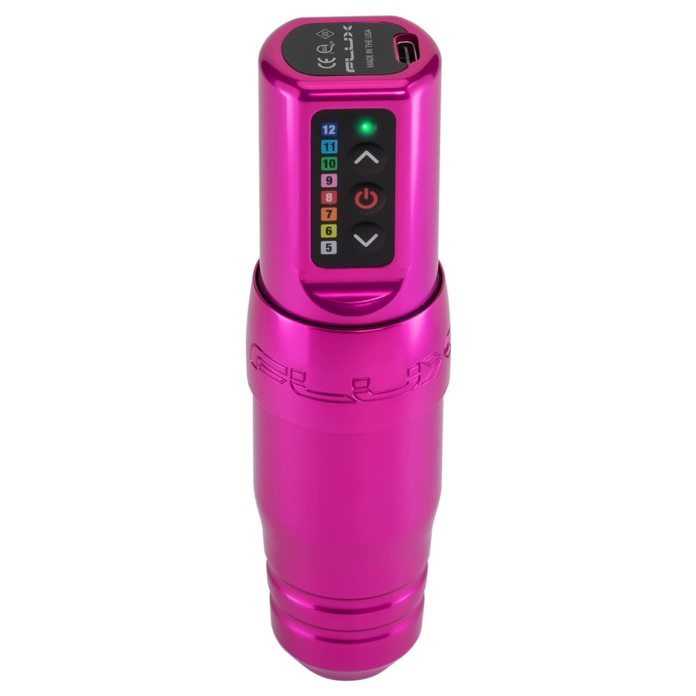 Microbeau - Flux S Wireless Tattoo Machine with 1 PowerBolt 4.0mm Stroke - Bubblegum - Wireless Tattoo Machine Pen for Microblading Lips, Eyeliner & More