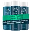 Oars + Alps Men's Sulfate Free Hair Shampoo, Conditioner, and Body Wash Kit, Moisturizing Skin Care Infused with Witch Hazel and Tea Tree Oil, Alpine Tea Tree Scent view 1
