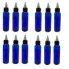 Natural Farms 2 oz Blue Cosmo Plastic Bottles -12 Pack Empty Bottle Refillable - BPA Free - Essential Oils - Aromatherapy | Black/Natural Twist Top Cap - Made in the USA view 1