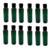 Natural Farms 2 oz Green Cosmo Plastic Bottles -12 Pack Empty Bottle Refillable - BPA Free - Essential Oils - Aromatherapy | Black Flip Top Snap Cap - Made in the USA view 1