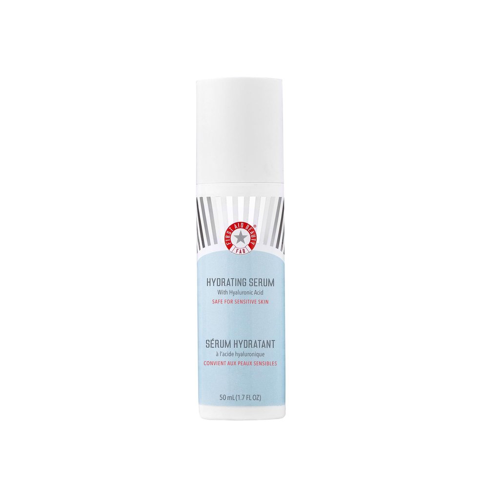 First Aid Beauty - Hydrating Serum with Hyaluronic Acid, Provides 24 Hours of Hydration, Lightweight Formula with Squalane & Colloidal Oatmeal, Safe for Sensitive Skin, 1.7 oz