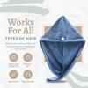Exec-U-Gift Microfiber Hair Towel Wrap, Super Absorbent Twist Turban Dry Hair Cap with Button Fasten view 3