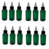 Natural Farms 2 oz Green Boston Plastic Bottles -12 Pack Empty Bottle Refillable - BPA Free - Essential Oils - Aromatherapy | Black/Natural Twist Top Cap - Made in the USA view 1