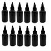 Natural Farms 2 oz Black Boston Plastic Bottles -12 Pack Empty Bottle Refillable - BPA Free - Essential Oils - Aromatherapy | Black Twist Top Cap - Made in the USA view 1