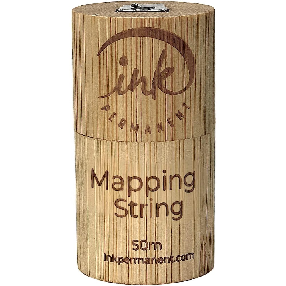 Ink Permanent [Large 50 Meters - 165 Feet] Premium White Bamboo Pre-Inked Mapping String Fine Thread Pre-Inked Microblading String for Brow Mapping for Permanent Makeup, Eyebrow Shaping