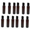 Natural Farms 2 oz Amber Cosmo Plastic Bottles -12 Pack Empty Bottle Refillable - BPA Free - Essential Oils - Aromatherapy | Black Press Down Disc Cap - Made in the USA view 1