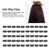 50 Pieces Hair Wig Clips, Claw Clips, Hair Wig Clips, Stainless Steel U Shape 6 Teeth Hair Extension Hairpiece Clips Black 2.8cm for Home and Hair Salon view 2