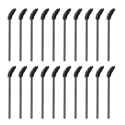 minkissy 50pcs Disposable Eyelash and Eyebrow Brushes Spoolies Applicator for Makeup and Eyelash Extensions, Ideal for Precise Application (Black)