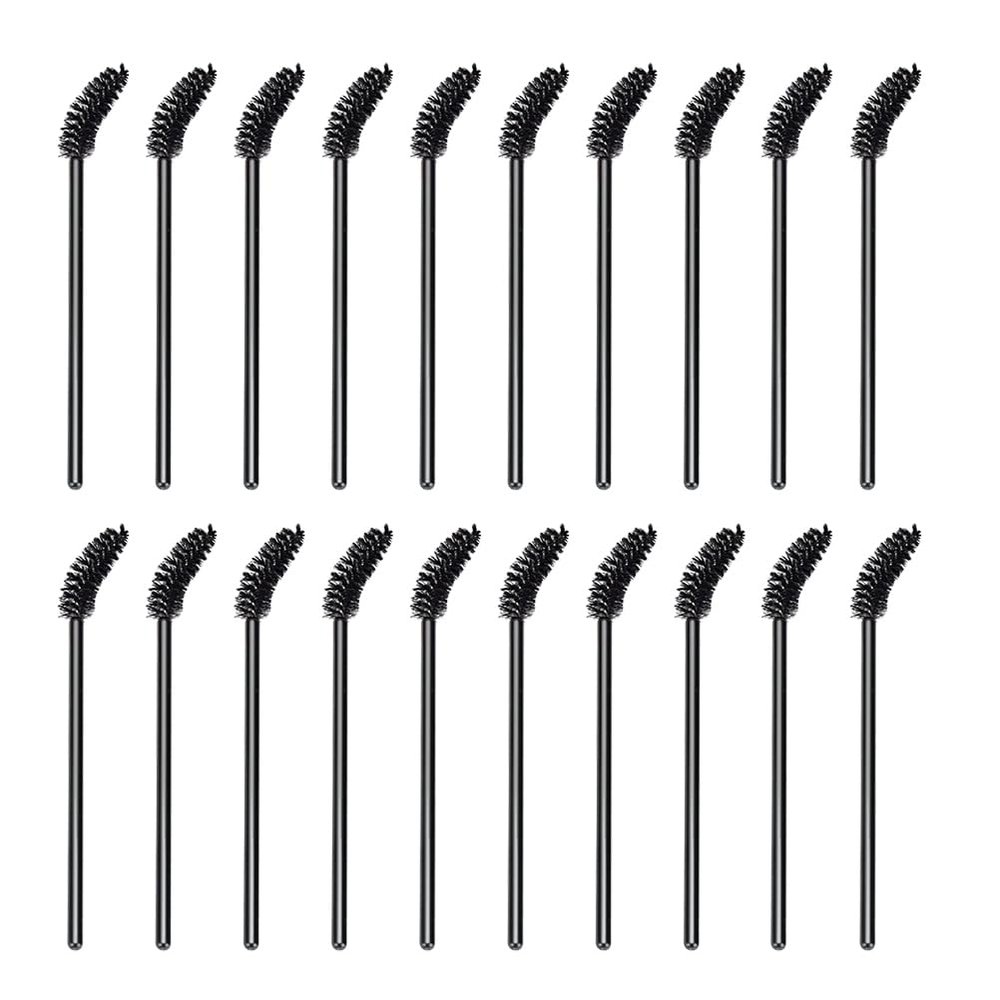 minkissy 50pcs Disposable Eyelash and Eyebrow Brushes Spoolies Applicator for Makeup and Eyelash Extensions, Ideal for Precise Application (Black)