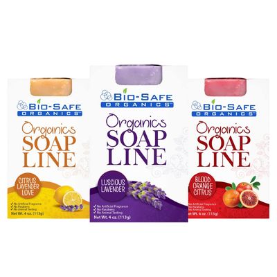 Bio-Safe Organics Women's Assortment of Soaps - Pack of 3 - Organic Handmade All Natural 100% Organic
