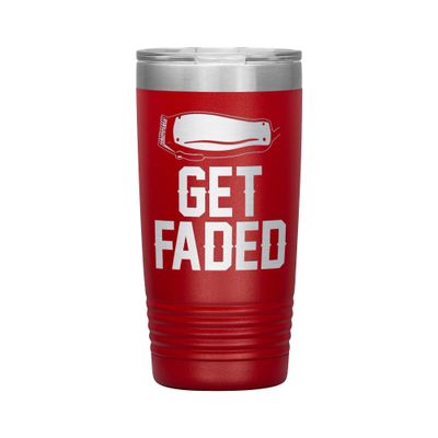 Get Faded Tumbler - Barber Tumbler - Barber Gift - 20oz Insulated Engraved Stainless Steel Barber Cup Red