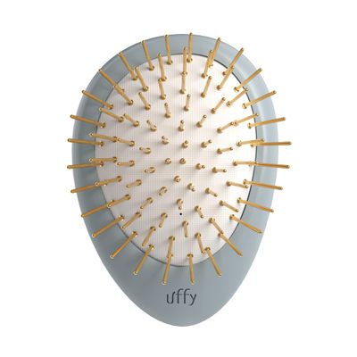 Uffy Acubrusher  24K Gold-Plated Gua Sha Hair Brush - Ergonomic Scalp Massager for Dandruff & Hair Growth, Suitable for All Hair Types - Ideal Gift Choice in Sky Blue