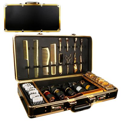 Futchoy Barber Case Professional Salon Barber Stylist Travel Carrying Case Portable Luxury Barbers Tools Storage Organizer Suitcase with Secure NumLock for Clippers and Supplies
