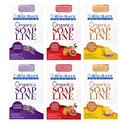Bio-Safe Organics Women's Assortment of Soaps - Pack of 6 - Organic Handmade All Natural 100% Organic