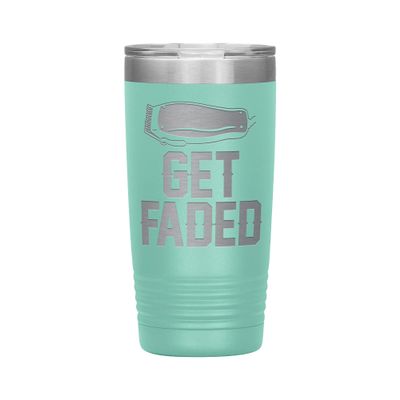 Get Faded Tumbler - Barber Tumbler - Barber Gift - 20oz Insulated Engraved Stainless Steel Barber Cup Teal