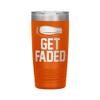 Get Faded Tumbler - Barber Tumbler - Barber Gift - 20oz Insulated Engraved Stainless Steel Barber Cup Orange view 1