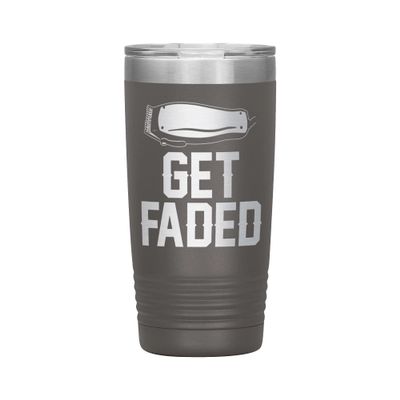 Get Faded Tumbler - Barber Tumbler - Barber Gift - 20oz Insulated Engraved Stainless Steel Barber Cup Pewter