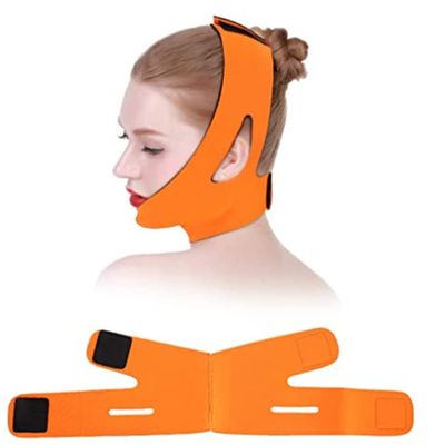 cn herb Face Lift Line Sculpture Face Mask Bandage Tighten Double Chin Shape Lift To Prevent Sagging (orange)