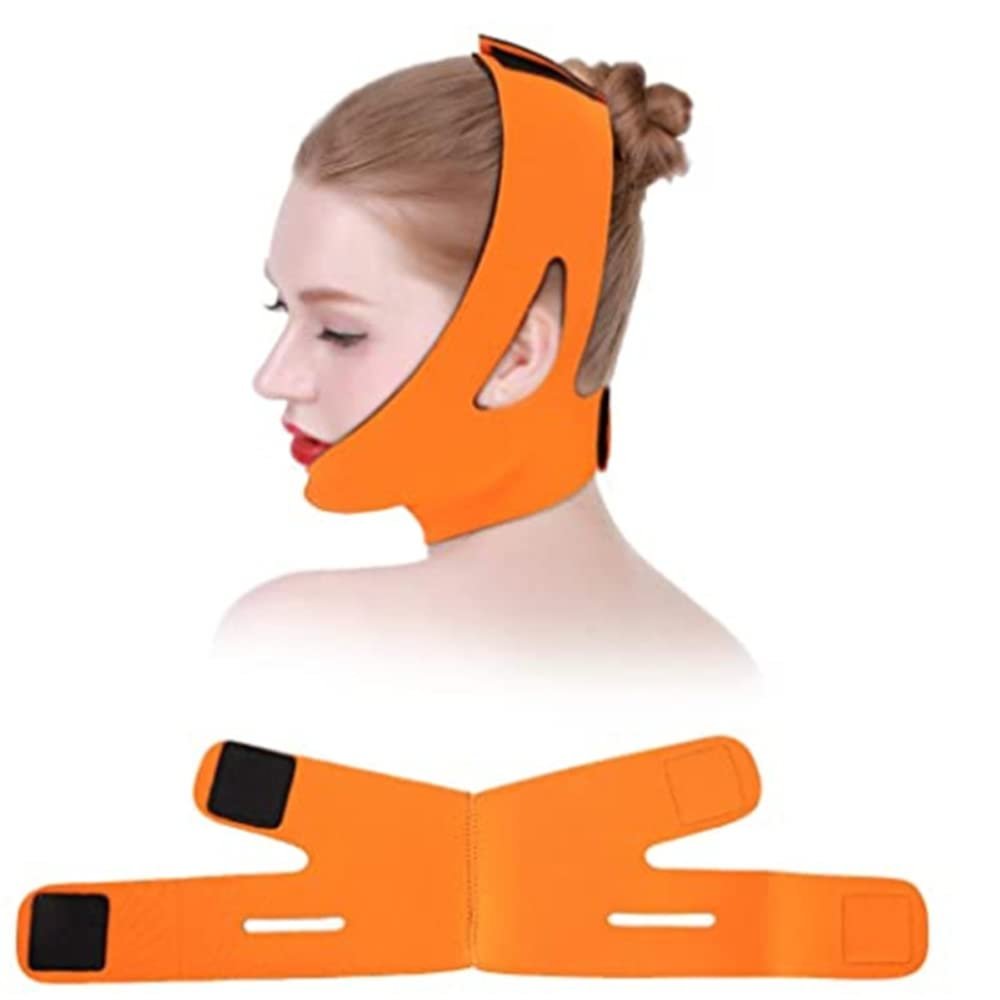 cn herb Face Lift Line Sculpture Face Mask Bandage Tighten Double Chin Shape Lift To Prevent Sagging (orange)