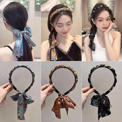 LiK Satin Fabric Hair Bands, Small Mini Scrunchy for Women Thick Hair Accessories Cute Soft Hair Elastics Ponytail Holder, Non-Slip Colorful Headband for Girls DIY Craft (3PCS)