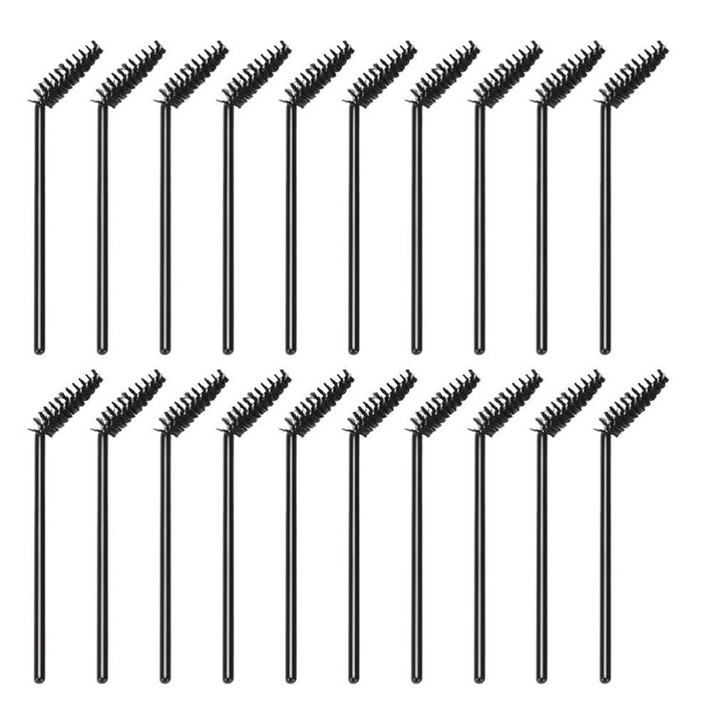 minkissy 50Pcs Disposable Eyelash Brushes with Protective Cover Curved Mascara Wands Eyebrow Applicators Travel Makeup Tools for Professional Eye Makeup