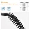 minkissy 50Pcs Disposable Eyelash Brushes with Protective Cover Curved Mascara Wands Eyebrow Applicators Travel Makeup Tools for Professional Eye Makeup view 3