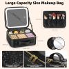 RRtide Travel Makeup Bag with Mirror of LED Lighted, Makeup Train Case with Adjustable Dividers, Makeup Case with Mirror and Detachable 10x Magnifying Mirror view 2