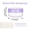 BPA Free 3 ML Mini Containers with Lids - Tiny Sample Jars for Makeup, Lotion, Eye Shadow, Powder view 2