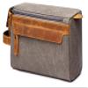 EURYNOME Men's Toiletry Bag and Flask/Leather and Canvas Travel Toiletry Bag Dopp Kit for Men, Groomsmen Gifts view 3