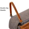 EURYNOME Men's Toiletry Bag and Flask/Leather and Canvas Travel Toiletry Bag Dopp Kit for Men, Groomsmen Gifts view 4