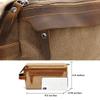 EURYNOME Men's Toiletry Bag and Flask/Leather and Canvas Travel Toiletry Bag Dopp Kit for Men, Groomsmen Gifts view 3