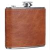 EURYNOME Men's Toiletry Bag and Flask/Leather and Canvas Travel Toiletry Bag Dopp Kit for Men, Groomsmen Gifts view 4