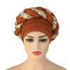 African Headwrap Turbans Headband Auto Gele Headtie Already Made African Aats for Women 1Set by MSB Fabric co.1636 view 1