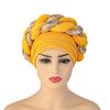 African Headwrap Turbans Headband Auto Gele Headtie Already Made African Aats for Women 1Set by MSB Fabric co.1643 view 4