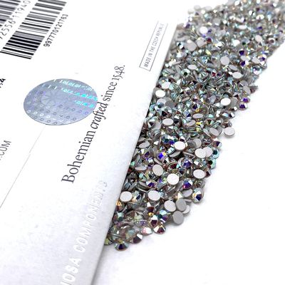 Crystal AB Genuine Czech Preciosa MC Chaton Rose Maxima SS12 3mm Flatbacks 12ss No Hotfix Round Rhinestones 144 Pieces DIY Bling Deco Nail Arts