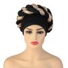 African Headwrap Turbans Headband Auto Gele Headtie Already Made African Aats for Women 1Set by MSB Fabric co.1639 view 2