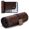 Estour Toiletry Bag for Men, Travel Essentials Travel Toiletry Bag, Water-Resistant Compact Bathroom Roll Organizer for Hygiene, Shaving kit, Gifts for men (1.Chic Brown(PU Leather)) view 1