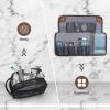 Estour Toiletry Bag for Men, Travel Essentials Travel Toiletry Bag, Water-Resistant Compact Bathroom Roll Organizer for Hygiene, Shaving kit, Gifts for men (1.Chic Brown(PU Leather)) view 4