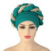 African Headwrap Turbans Headband Auto Gele Headtie Already Made African Aats for Women 1Set by MSB Fabric co.1648 view 3