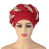 African Headwrap Turbans Headband Auto Gele Headtie Already Made African Aats for Women 1Set by MSB Fabric co.1630 view 1