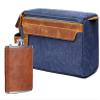EURYNOME Men's Toiletry Bag and Flask/Leather and Canvas Travel Toiletry Bag Dopp Kit for Men, Groomsmen Gifts view 1