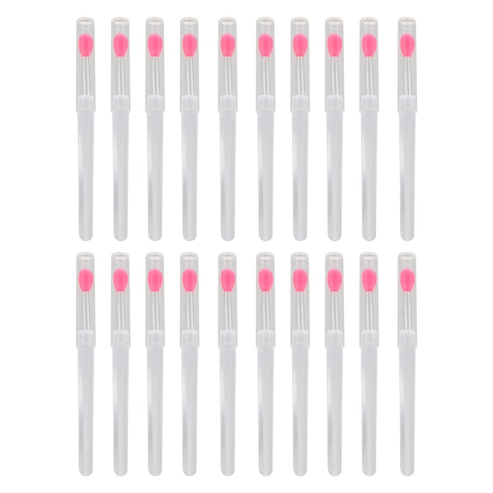 20 Pcs Silicone Lip Brush Makeup Eyebrow Lip Brush Applicator Cosmetic Brush Set Silicone Brushes Sticksfor Lipsticks Lip Gloss Lip Balm